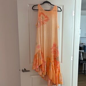 Daily Practice Sunset Bloom Asymmetrical Maxi Dress